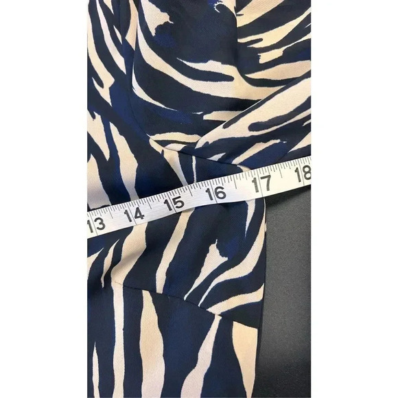 Mint Velvet Womens Black blue Long Sleeve Sara Animal Print Fit & Flare Dress 8 - Picture 11 of 13